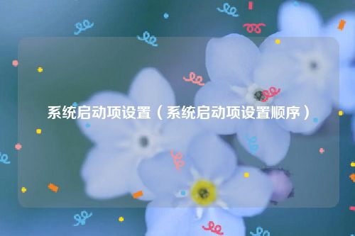 系统启动项设置（系统启动项设置顺序）