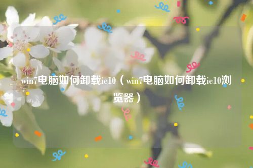 win7电脑如何卸载ie10（win7电脑如何卸载ie10浏览器）