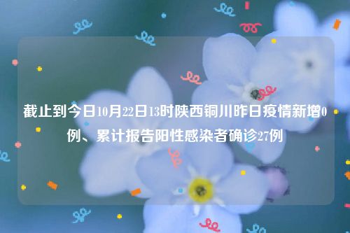 截止到今日10月22日13时陕西铜川昨日疫情新增0例、累计报告阳性感染者确诊27例