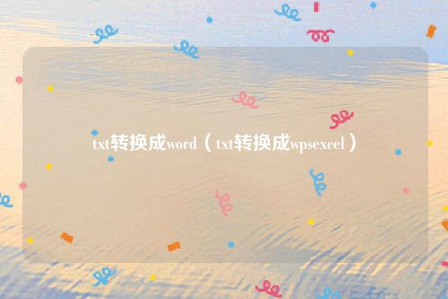 txt转换成word（txt转换成wpsexcel）