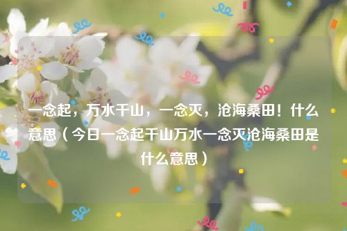 一念起,万水千山,一念灭,沧海桑田!什么意思(今日一念起千山万水一念灭沧海桑田是什么意思)