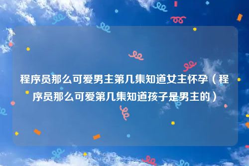 程序员那么可爱男主第几集知道女主怀孕（程序员那么可爱第几集知道孩子是男主的）