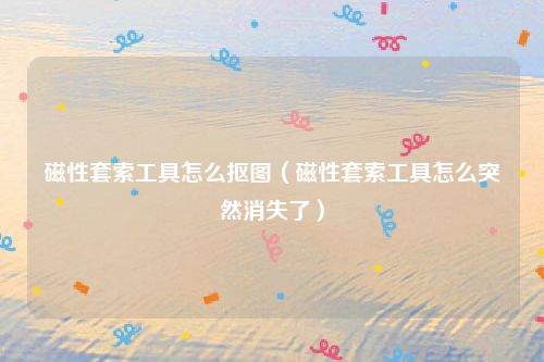 磁性套索工具怎么抠图(磁性套索工具怎么突然消失了)