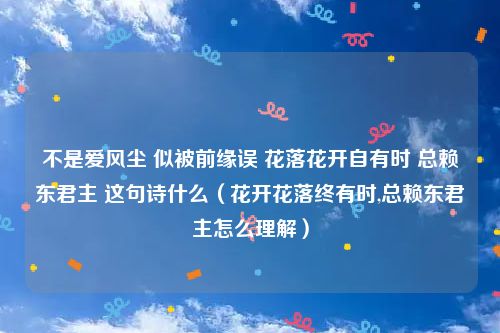 不是爱风尘 似被前缘误 花落花开自有时 总赖东君主 这句诗什么（花开花落终有时,总赖东君主怎么理解）