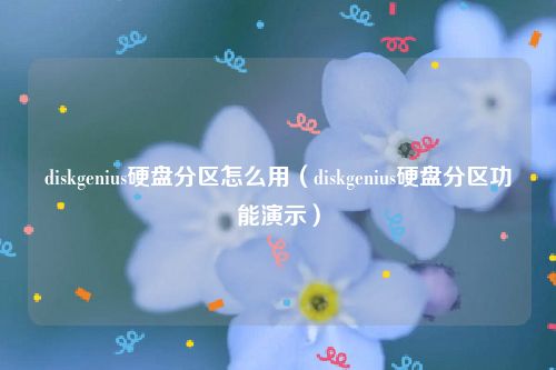 diskgenius硬盘分区怎么用（diskgenius硬盘分区功能演示）