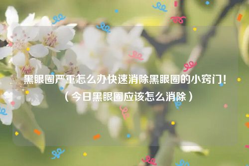 黑眼圈严重怎么办快速消除黑眼圈的小窍门！（今日黑眼圈应该怎么消除）