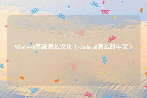 Windows8系统怎么汉化（windows8怎么改中文）