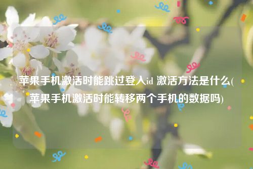 苹果手机激活时能跳过登入id 激活方法是什么(苹果手机激活时能转移两个手机的数据吗)