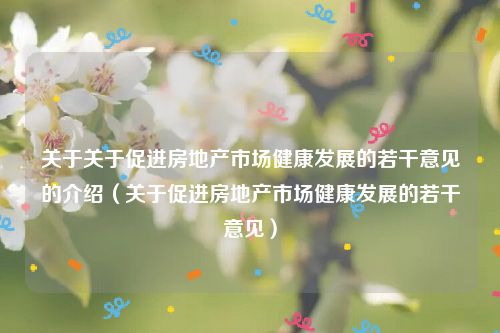 关于关于促进房地产市场健康发展的若干意见的介绍（关于促进房地产市场健康发展的若干意见）