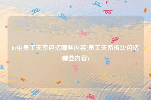 hr中员工关系包括哪些内容(员工关系板块包括哪些内容)