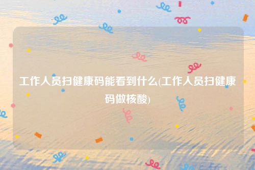 工作人员扫健康码能看到什么(工作人员扫健康码做核酸)