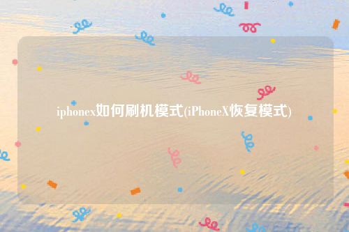 iphonex如何刷机模式(iPhoneX恢复模式)