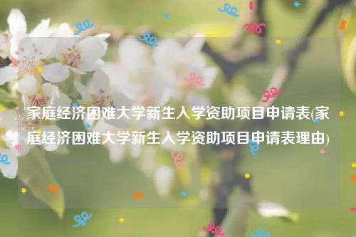 家庭经济困难大学新生入学资助项目申请表(家庭经济困难大学新生入学资助项目申请表理由)