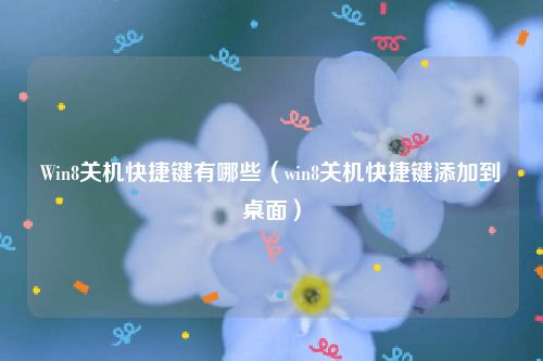 Win8关机快捷键有哪些(win8关机快捷键添加到桌面)
