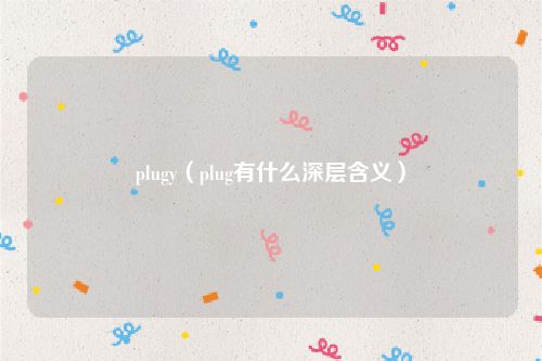 plugy（plug有什么深层含义）