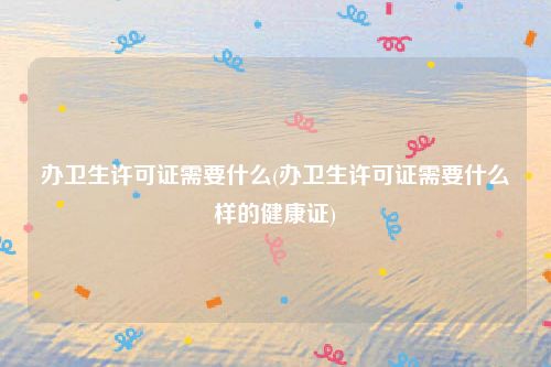 办卫生许可证需要什么(办卫生许可证需要什么样的健康证)