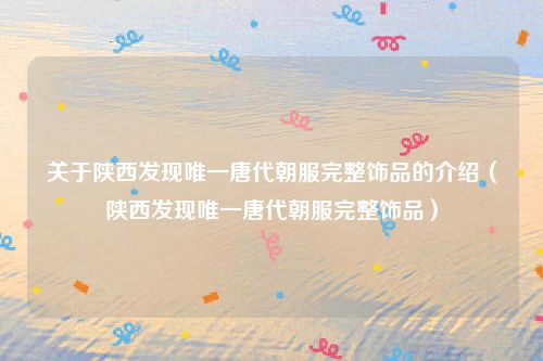 关于陕西发现唯一唐代朝服完整饰品的介绍(陕西发现唯一唐代朝服完整饰品)