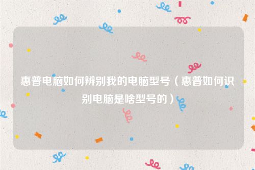 惠普电脑如何辨别我的电脑型号(惠普如何识别电脑是啥型号的)