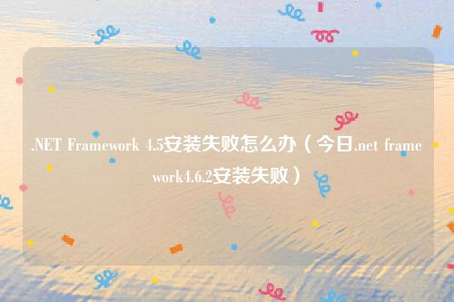 .NET Framework 4.5安装失败怎么办（今日.net framework4.6.2安装失败）