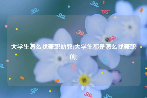 大学生怎么找兼职幼教(大学生都是怎么找兼职的)