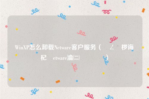 WinXP怎么卸载Netware客户服务(鎮ㄥ繀椤诲嵏杞絥etware瀹㈡埛鏈嶅姟)