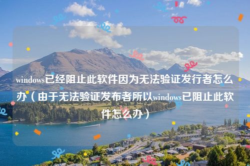 windows已经阻止此软件因为无法验证发行者怎么办（由于无法验证发布者所以windows已阻止此软件怎么办）