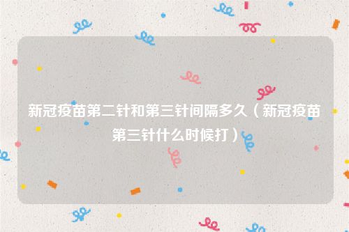 新冠疫苗第二针和第三针间隔多久(新冠疫苗第三针什么时候打)