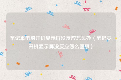 笔记本电脑开机显示屏没反应怎么办(笔记本开机显示屏没反应怎么回事)