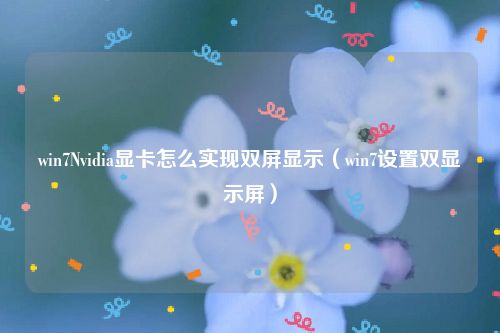 win7Nvidia显卡怎么实现双屏显示（win7设置双显示屏）