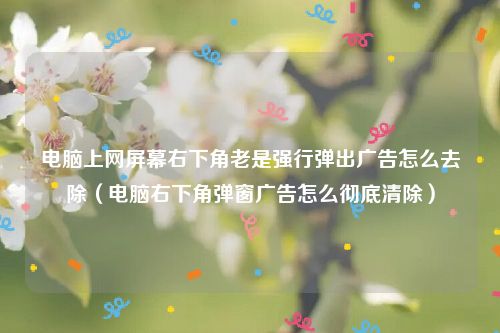 电脑上网屏幕右下角老是强行弹出广告怎么去除（电脑右下角弹窗广告怎么彻底清除）