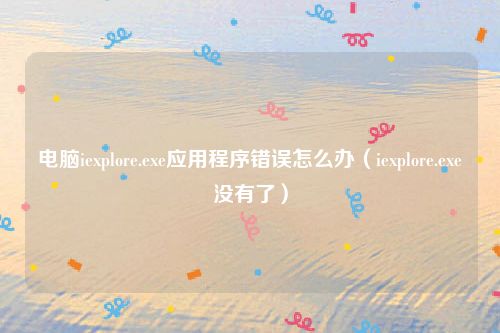 电脑iexplore.exe应用程序错误怎么办（iexplore.exe没有了）