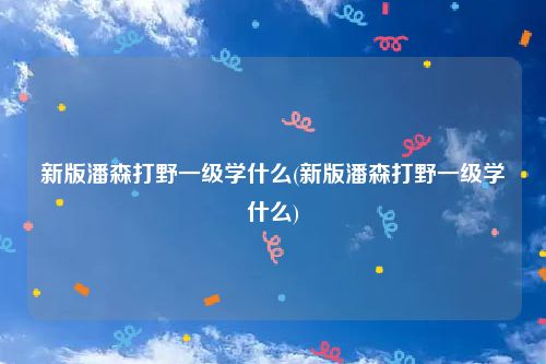 新版潘森打野一级学什么(新版潘森打野一级学什么)