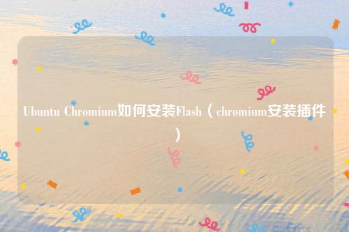 Ubuntu Chromium如何安装Flash（chromium安装插件）