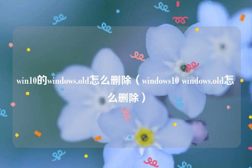 win10的windows.old怎么删除（windows10 windows.old怎么删除）