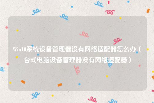 Win10系统设备管理器没有网络适配器怎么办(台式电脑设备管理器没有网络适配器)