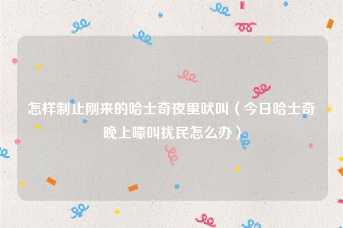 怎样制止刚来的哈士奇夜里吠叫（今日哈士奇晚上嚎叫扰民怎么办）