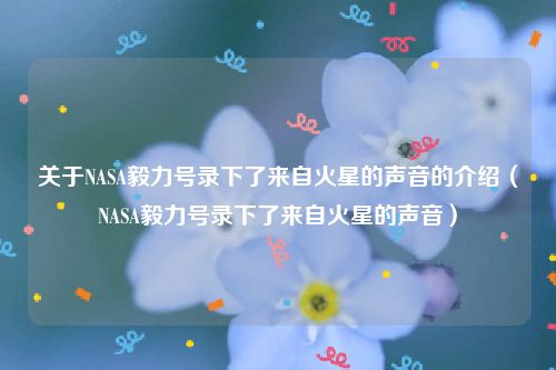 关于NASA毅力号录下了来自火星的声音的介绍（NASA毅力号录下了来自火星的声音）