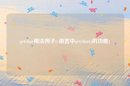 getchar用法例子(c语言中getchar()的功能)