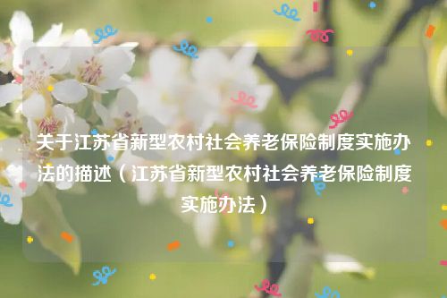 关于江苏省新型农村社会养老保险制度实施办法的描述(江苏省新型农村社会养老保险制度实施办法)